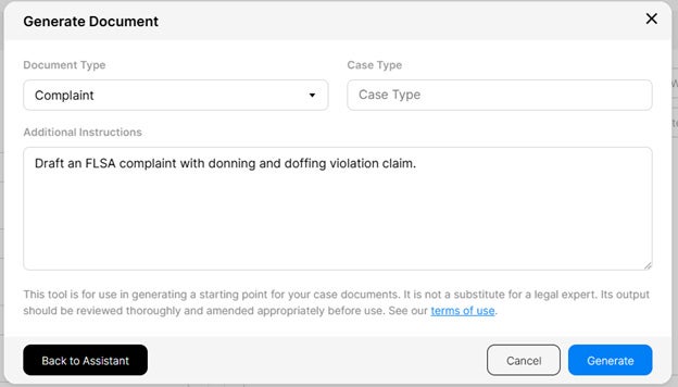 AI-Generated Case Documents